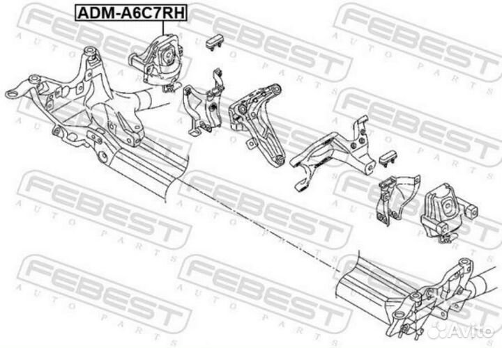 Febest adma6C7RH Подушка двигателя adma6C7RH Febest правая