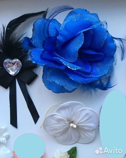 Цветы из ткани, украшения 70-90-е годы