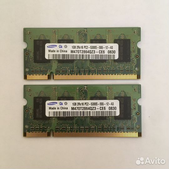 Оперативная память DDR2 для ноутбука 1GB