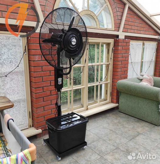 Вентилятор с увлажнителем воздуха +пульт ду