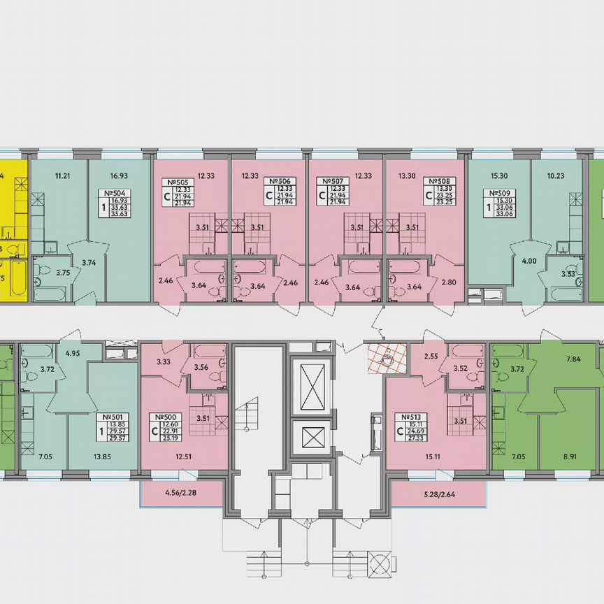 2-к. квартира, 56,8 м², 1/12 эт.