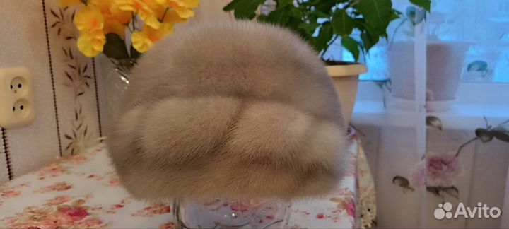 Шапка норковая на шнурке (затяжке)