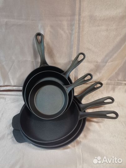 Сковорода чугунная. литая 16 см- 28 см с ручкой