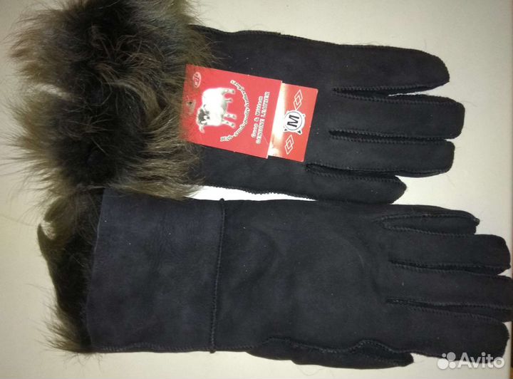 Перчатки из овчины с мехом