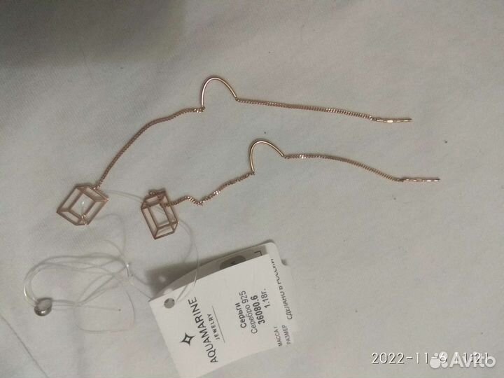 Серебряные серьги новые
