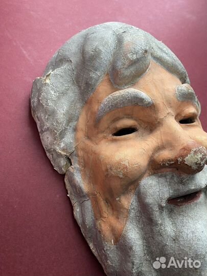Маска карнавальная Дед папье-маше Ленигрушка СССР