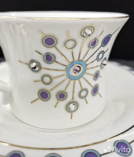 Кофейный набор 12 пр. с кристаллами Swarovski