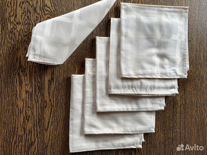 Салфетки сервировочные 6 шт хлопок сатин новые