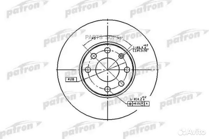 Patron PBD4042 Диск тормозной opel astra G 1.2-2.0