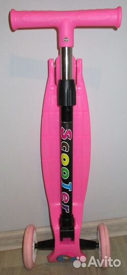 Самокат детский 3-колесный розовый