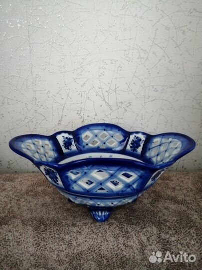 Ваза для фруктов гжель