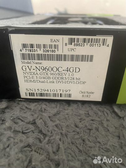 Видеокарта GTX 960 4gb dd5