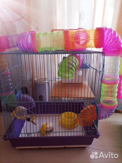 Клетка для хомяка с трубами