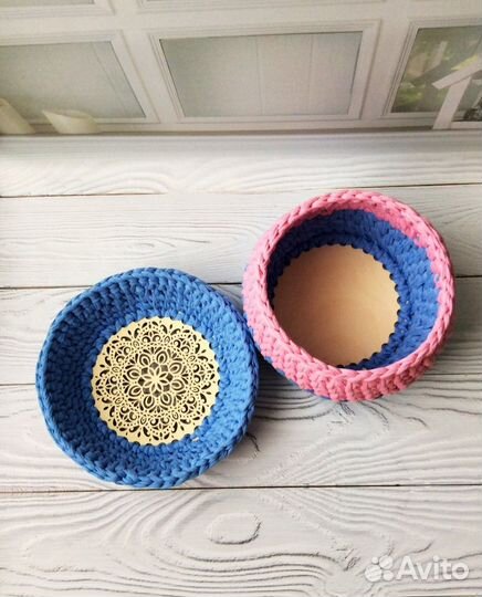 Корзинка с крышкой 2 в 1 ручная работа