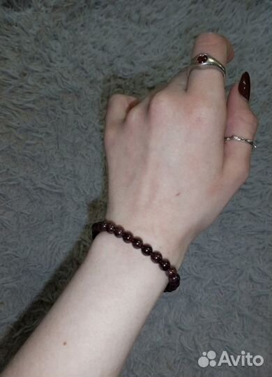 Гранатовый натуральный браслет