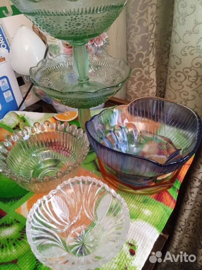 Посуда СССР цветное стекло