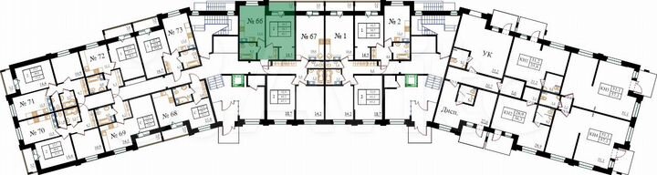 1-к. квартира, 40,5 м², 1/8 эт.