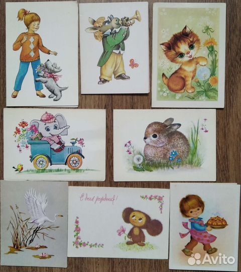 Открытки СССР 60-90 гг. 35 штук,уменьшенный формат