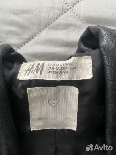 Кожаная куртка hm на девочку 134