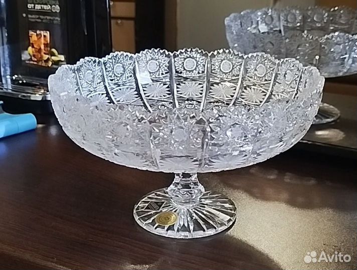 Хрустальная фруктовница Богемия