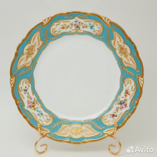 Тарелка с голубым бортом Ahrenfeldt Limoges No.2579