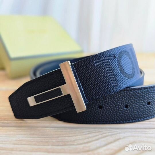 Мужской ремень Tom Ford двухсторонний чёрный