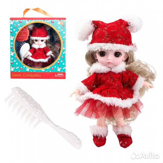 Шарнирная кукла Sariel в новогоднем наряде 16 см
