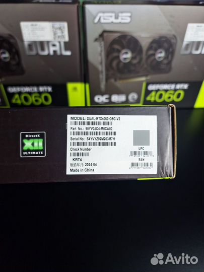 Видеокарта Asus RTX 4060 dual 8Gb OC