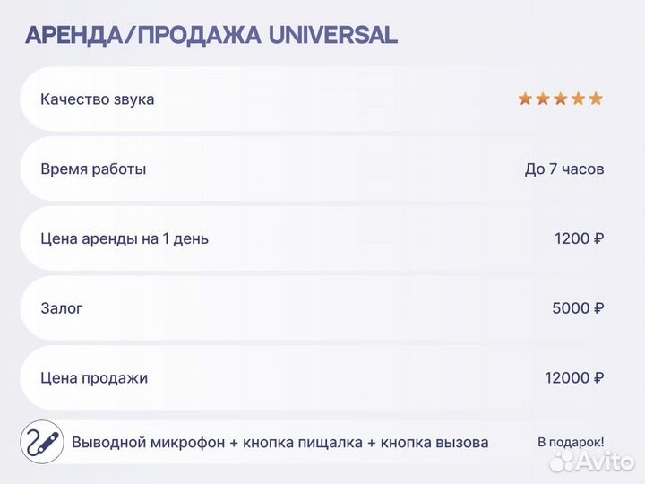 Микронаушник Universal