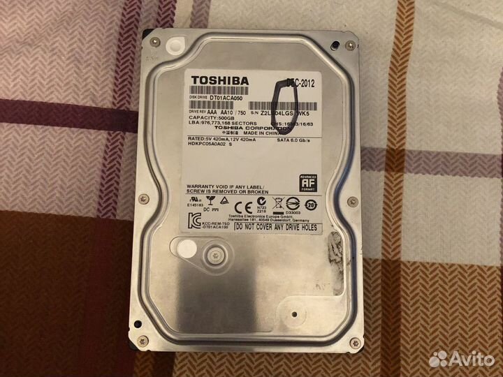 Новый 500 гб Жесткий диск Toshiba dt01aca050