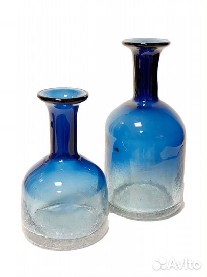 Ваза синее стекло
