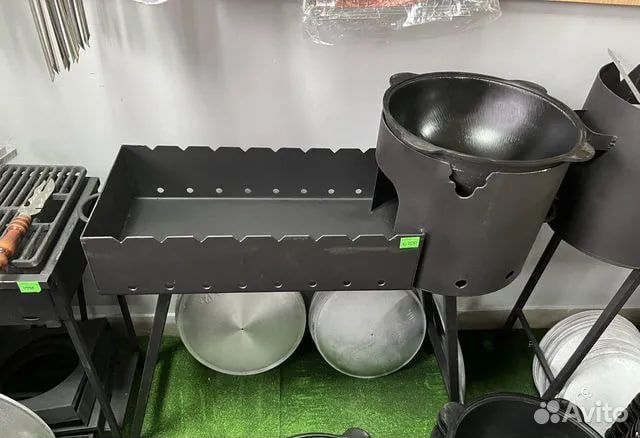 Мангал с печью под казан