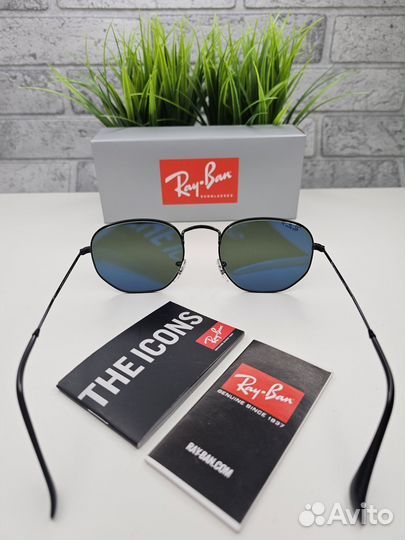 Очки Ray Ban Hexagonal 3548 Зеленые Поляризация