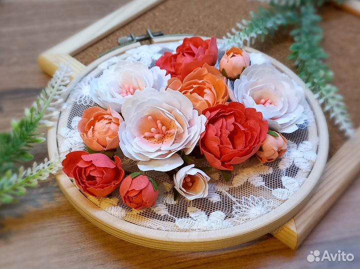 Цветы из ткани для скрапбукинга