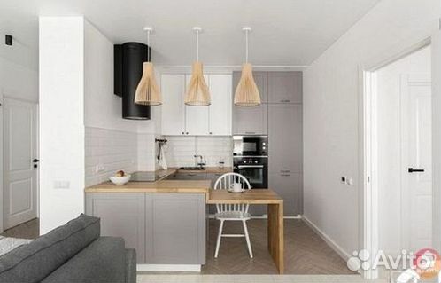 Кухня с барной стойкой