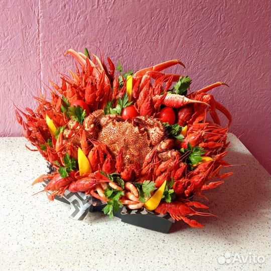 Съедобные букеты из колбас и морепродуктов