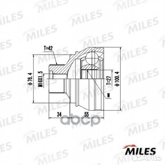 Шрус audi A4 2.0-3.2 07- нар. GA20032 Miles