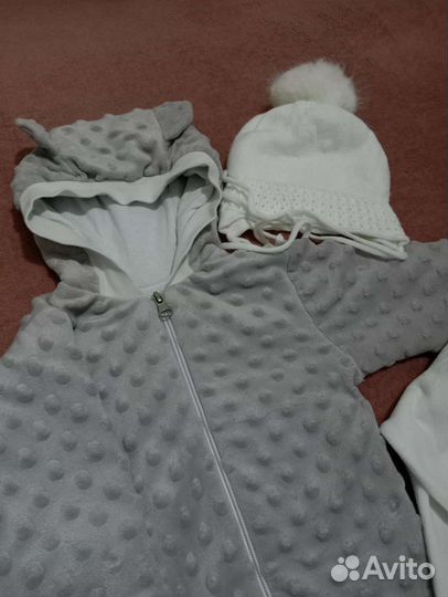Комбинезон с овчиной зимний для мальчика/конверт
