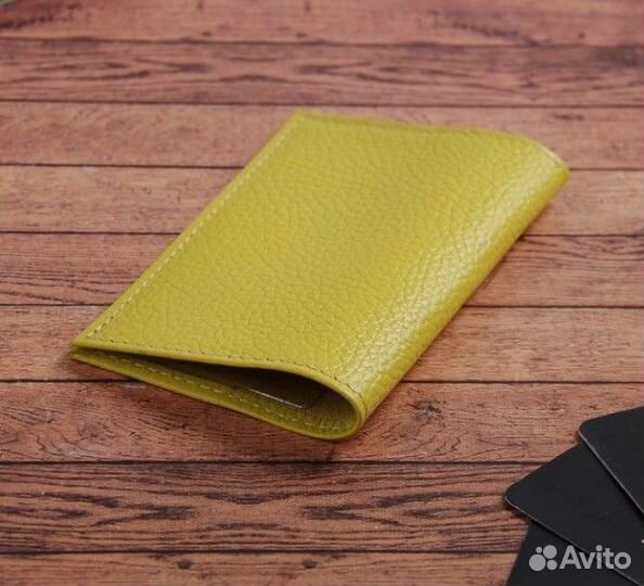 Обложка для пенсионного кожа жёлтый Россия