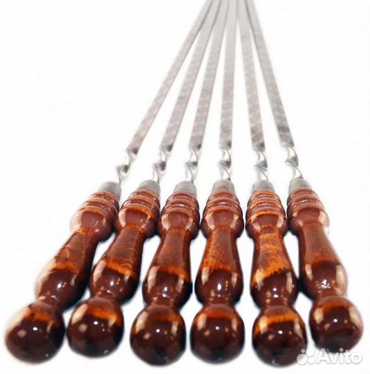 Шампура 40 см с деревянной ручкой