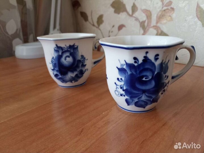 Бокалы чашки чайные Гжель новые