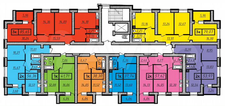 2-к. квартира, 57,6 м², 2/10 эт.