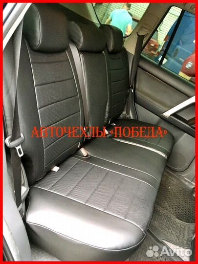 Чехлы Toyota Prado 150 2 из экокожи чёрные Классик