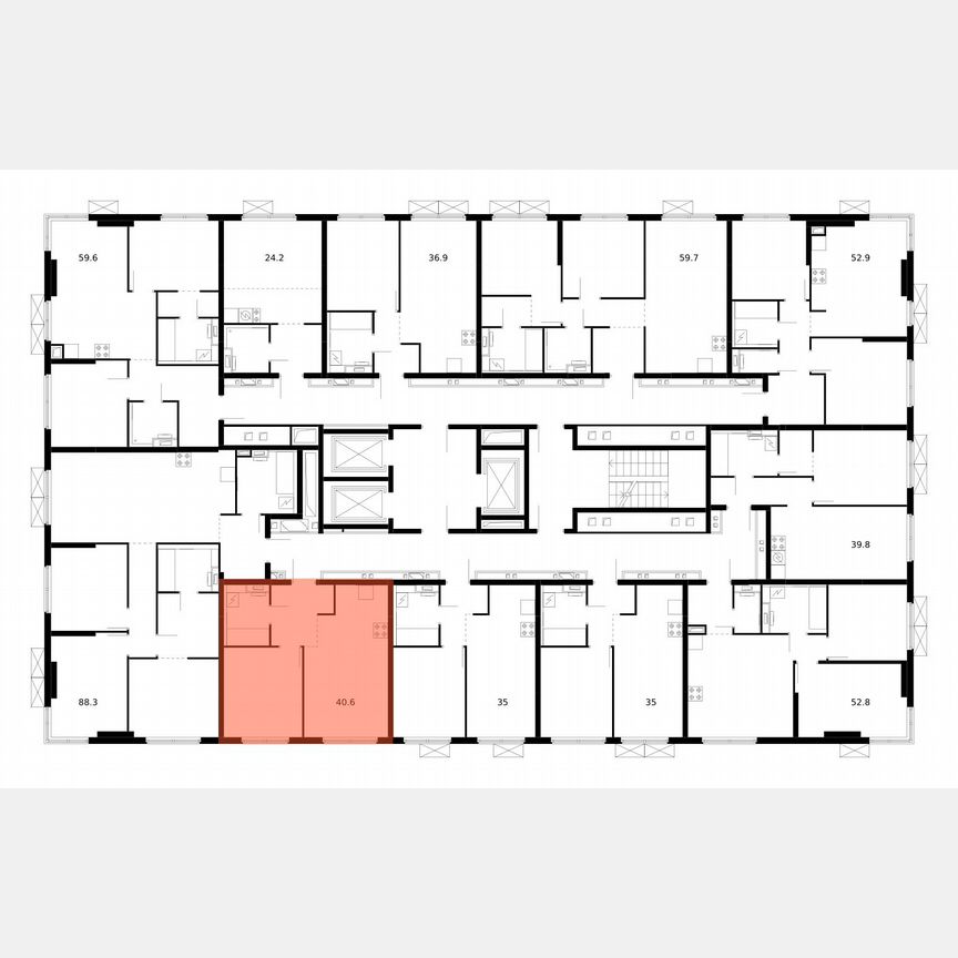 1-к. квартира, 40,6 м², 14/14 эт.