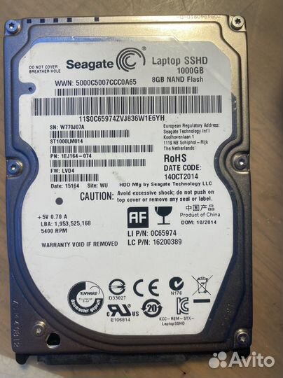Жесткий диск Seagate sshd 1000GB