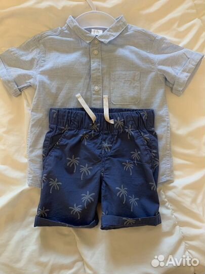 Рубашка, шерты, летний костюм для двойняшек