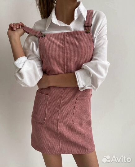 Сарафан розовый мини