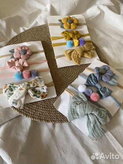 Повязки на голову бантики