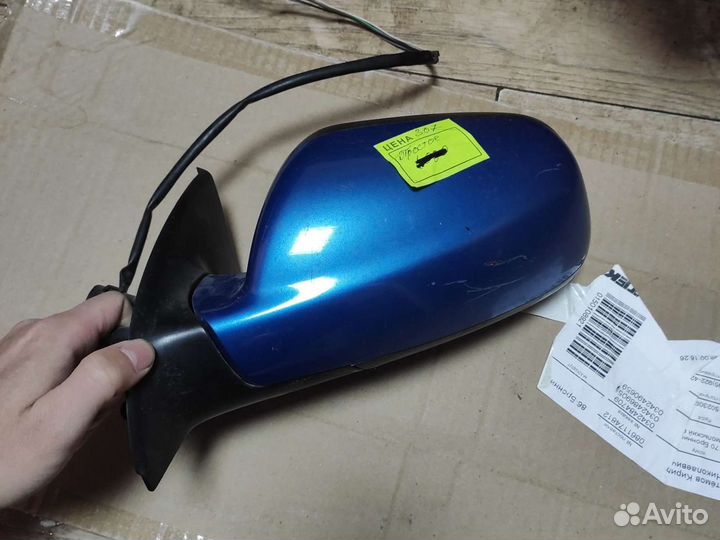 Зеркало переднее левое пежо 307 синие(не авто скла