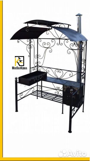 Кованый мангал с печкой купить